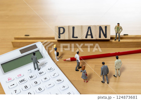 文字ブロック PLAN 文字ブロック PLAN 124873681