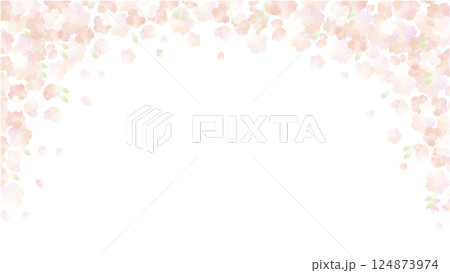 透明感のある桜のフレームイメージ 透明感のある桜のフレームイメージ 124873974