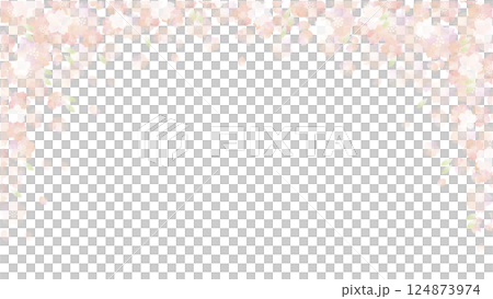透明感のある桜のフレームイメージ 透明感のある桜のフレームイメージ 124873974