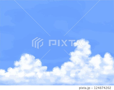 夏の青空と入道雲 124874202