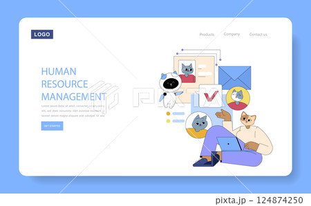 AI in medium-sized business processes enhances efficiency and decision-making. It supports human resource management, streamlining operations through automation and analytics. Vector illustration. 124874250