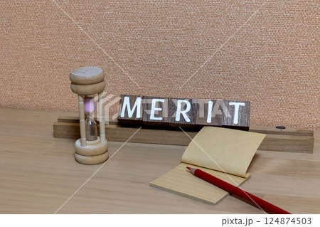 文字ブロック　MERIT メリット 124874503