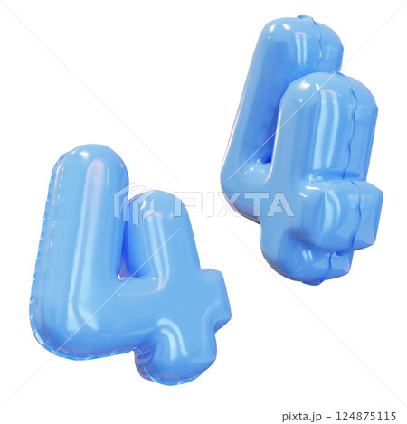 4 number balloon 3D graphic 124875115