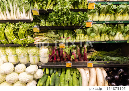 ハワイのスーパーマーケットの野菜売り場　 124875195