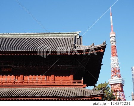 増上寺と東京タワー 124875221