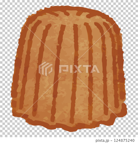Vector illustration of a cute hand-drawn canelé 124875240