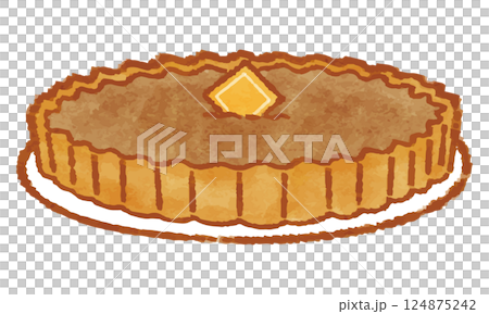 Vector illustration of a cute hand-drawn chocolate tart 124875242