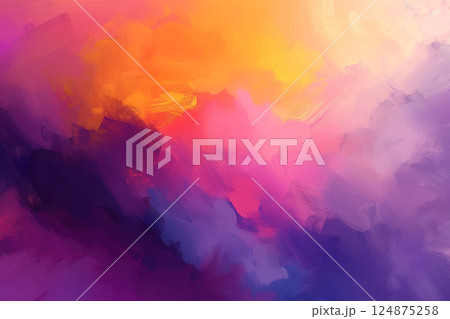 Painterly texture abstract background using bold bright brushstrokes with a contrasting color palette. 124875258