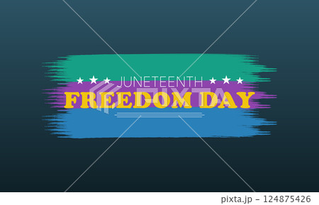 Juneteenth Colorful Brush Stroke Vector 124875426