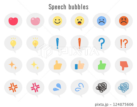 絵文字アイコンの吹き出しセット 124875606