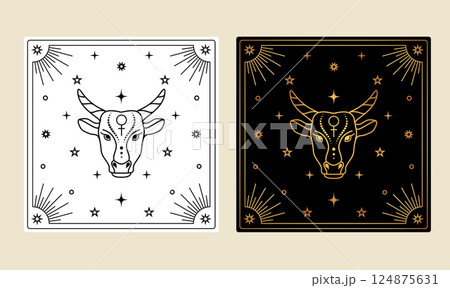 Tarot card with Taurus zodiac sign 124875631