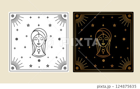 Tarot card with Virgo zodiac sign Tarot card with Virgo zodiac sign 124875635