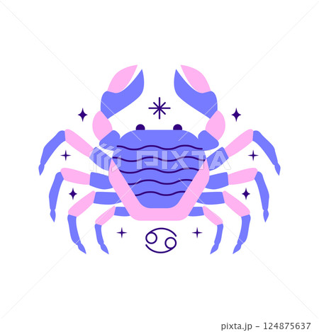 Cancer zodiac sign in minimalist modern style Cancer zodiac sign in minimalist modern style 124875637