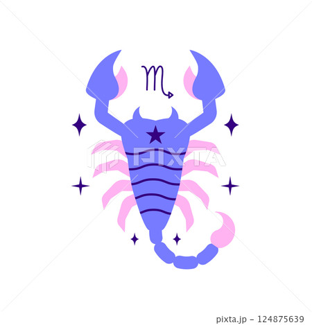 Scorpio zodiac sign in minimalist modern style Scorpio zodiac sign in minimalist modern style 124875639