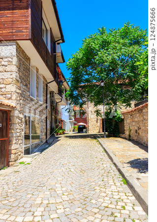 Narrow street of the old town of Nessebar in Bulgaria Narrow street of the old town of Nessebar in Bulgaria 124875666