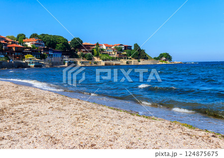 View of the embankment of the old town of Nessebar, Bulgaria View of the embankment of the old town of Nessebar, Bulgaria 124875675