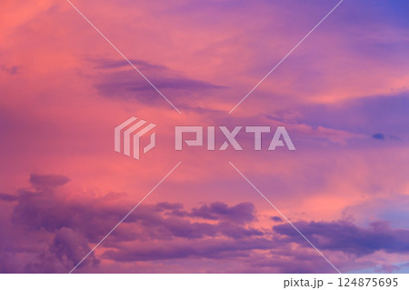 Beautiful pink sunset sky. Natural background 124875695