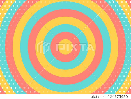 同心円のイメージとドットのパターン背景、円形ストライプ、渦巻き 124875920