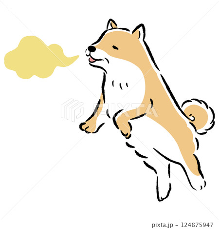 シニア犬の口臭のイラスト 124875947