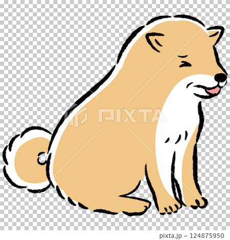 体調の悪いシニア犬の手描きイラスト 体調の悪いシニア犬の手描きイラスト 124875950