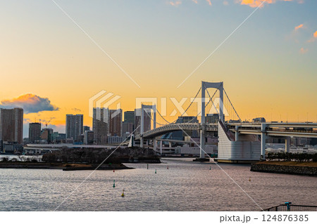 東京 夕暮れの豊洲公園 東京 夕暮れの豊洲公園 124876385