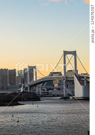 東京　夕暮れの豊洲公園 124876387