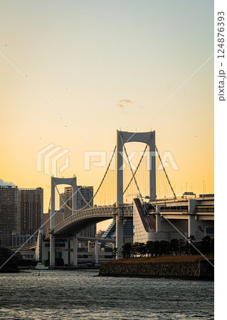 東京　夕暮れの豊洲公園 124876393