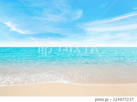 Summer landscape with a vast sea under a majestic sky 124877237
