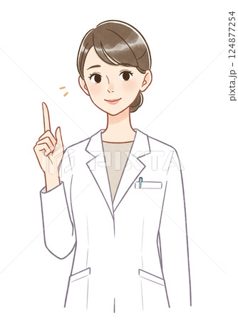 白衣を着た女性医師イラスト 白衣を着た女性医師イラスト 124877254