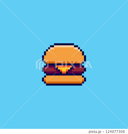 Pixel art Burger game asset design 124877308