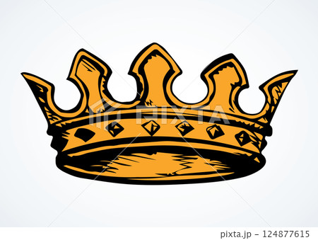 Precious golden crown. Vector drawing Precious golden crown. Vector drawing 124877615
