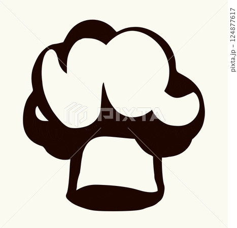 Vector drawing. Old chef hat Vector drawing. Old chef hat 124877617