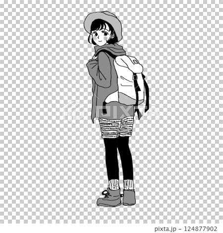 背包登山女孩 124877902