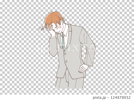 Illustration of a male businessman who has failed 124878032