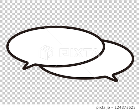 Monochrome speech bubble icon drawn with simple black lines Monochrome speech bubble icon drawn with simple black lines 124878625