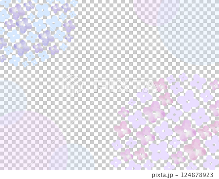 Image of the rainy season: Hydrangea frame 3 124878923