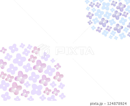 梅雨のイメージ　シンプルな紫陽花のフレーム 　1 124878924