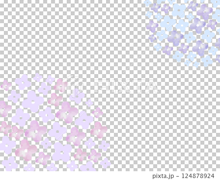 梅雨のイメージ　シンプルな紫陽花のフレーム 　1 124878924