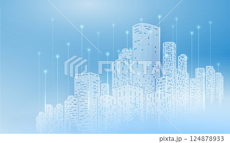 City buildings abstract background. Smart city, urban concept, real estate, organization office 124878933