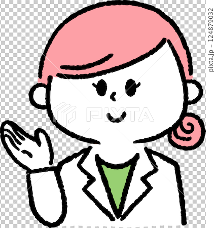 一位身穿白大褂的女士解釋 124879032