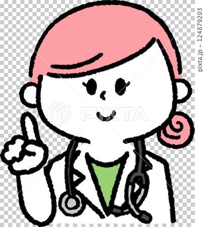 Female doctor pointing Female doctor pointing 124879203