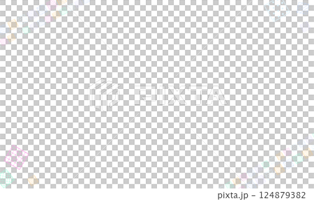 A colorful frame with a pattern of linear patterned squares hanging in the corners 124879382