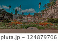 San Diego, California, USA- November 4 2004: The Botanical Building is a historic building in Balboa Park in San Diego, California. it remains one of the largest lath structures in the world. 124879706