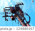 電柱と電線 124880167