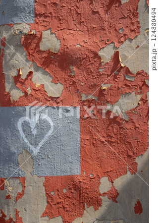 Peeled off facade and a heart, Spain 124880494