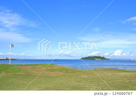 神奈川県・横須賀市・三笠公園から眺める猿島 124880767