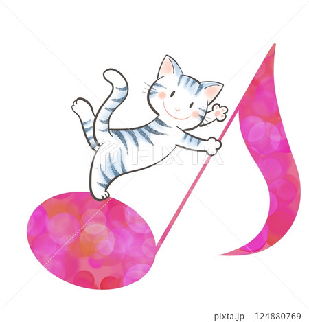 音符とネコ 124880769