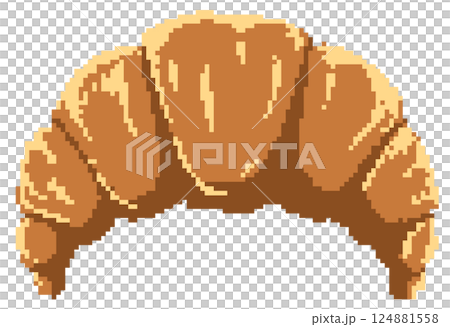 Simple pixel art croissant 124881558