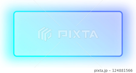 Neon frame for your design in blue color. Geometric glowing contours 124881566