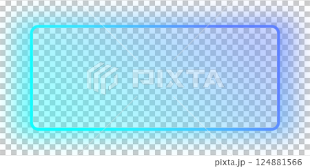 Neon frame for your design in blue color. Geometric glowing contours 124881566